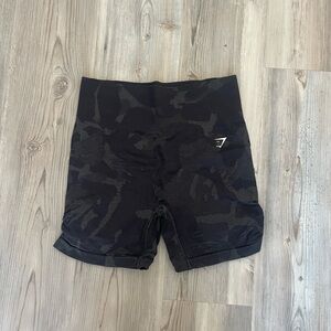 Black Camouflage GymShark Athletic Shorts